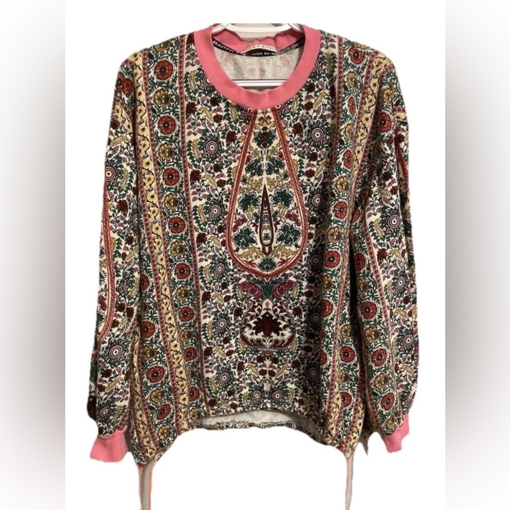 Alice + Olivia Pink and Multicolor Sweater